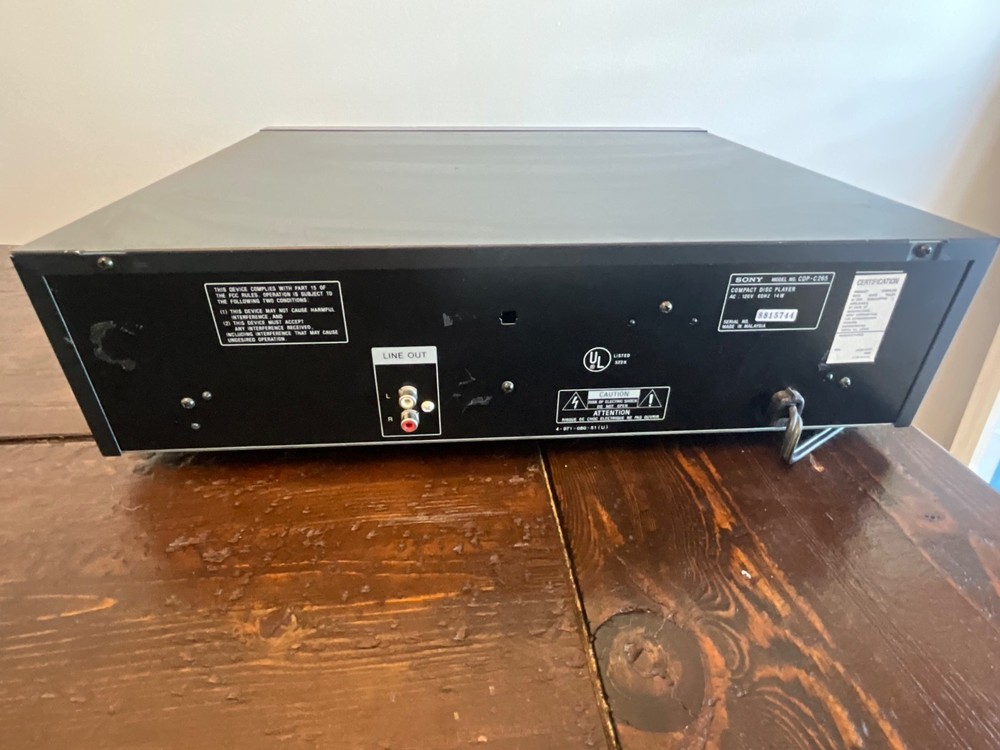 Sony CDP-C265 5-Disc Carousel CD Player Changer - TESTED & WORKING!