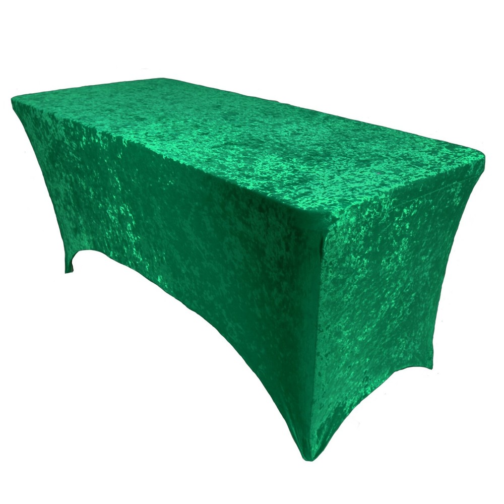 Velvet Folding 8ft Stretchy Modern Table Covers, Rectangular Fitted Tablecloths