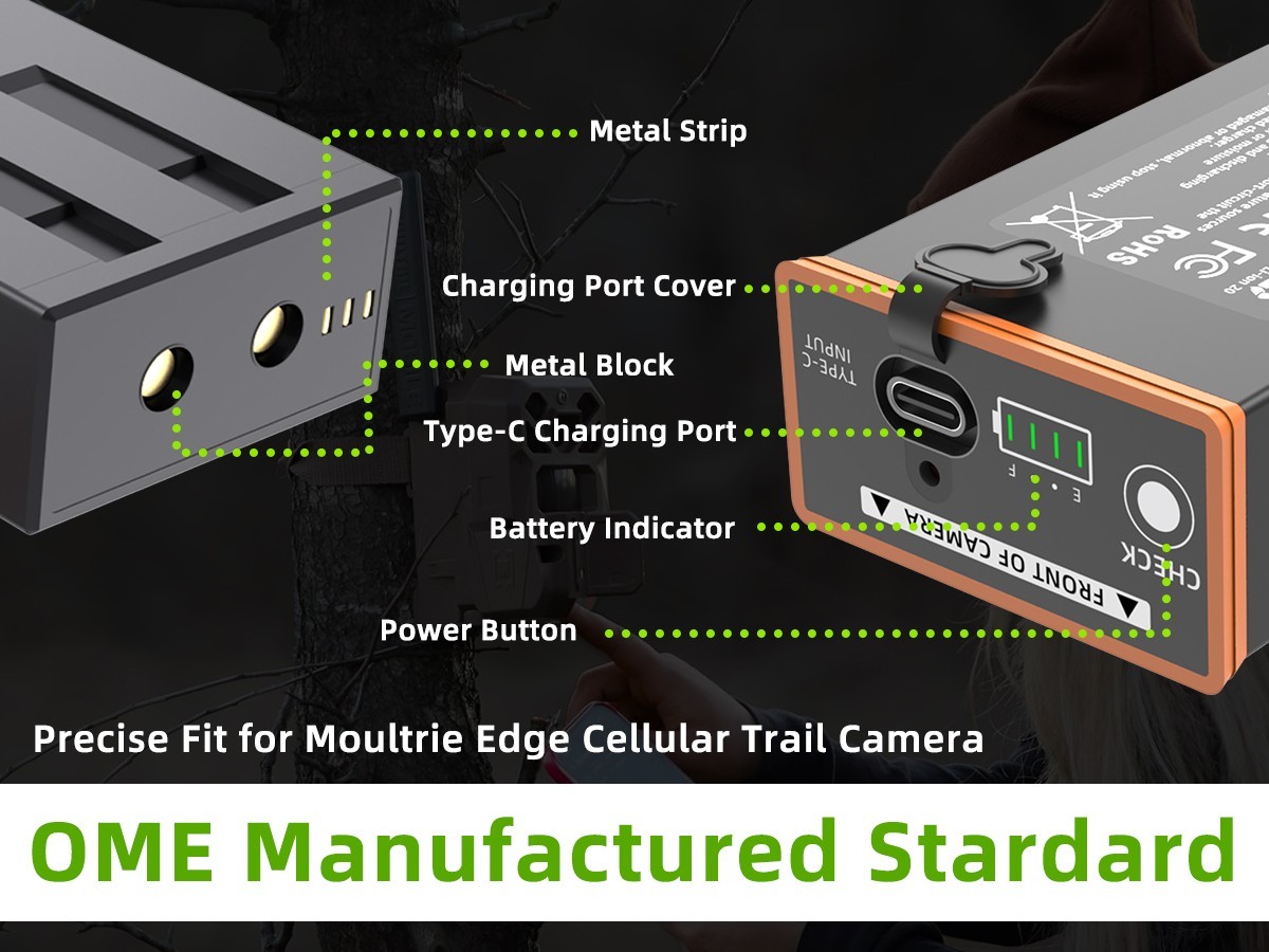 2 Packs Moultrie Power Mag MMA-EM8 5000Ah Battery For Edge Cellular Trai Camera