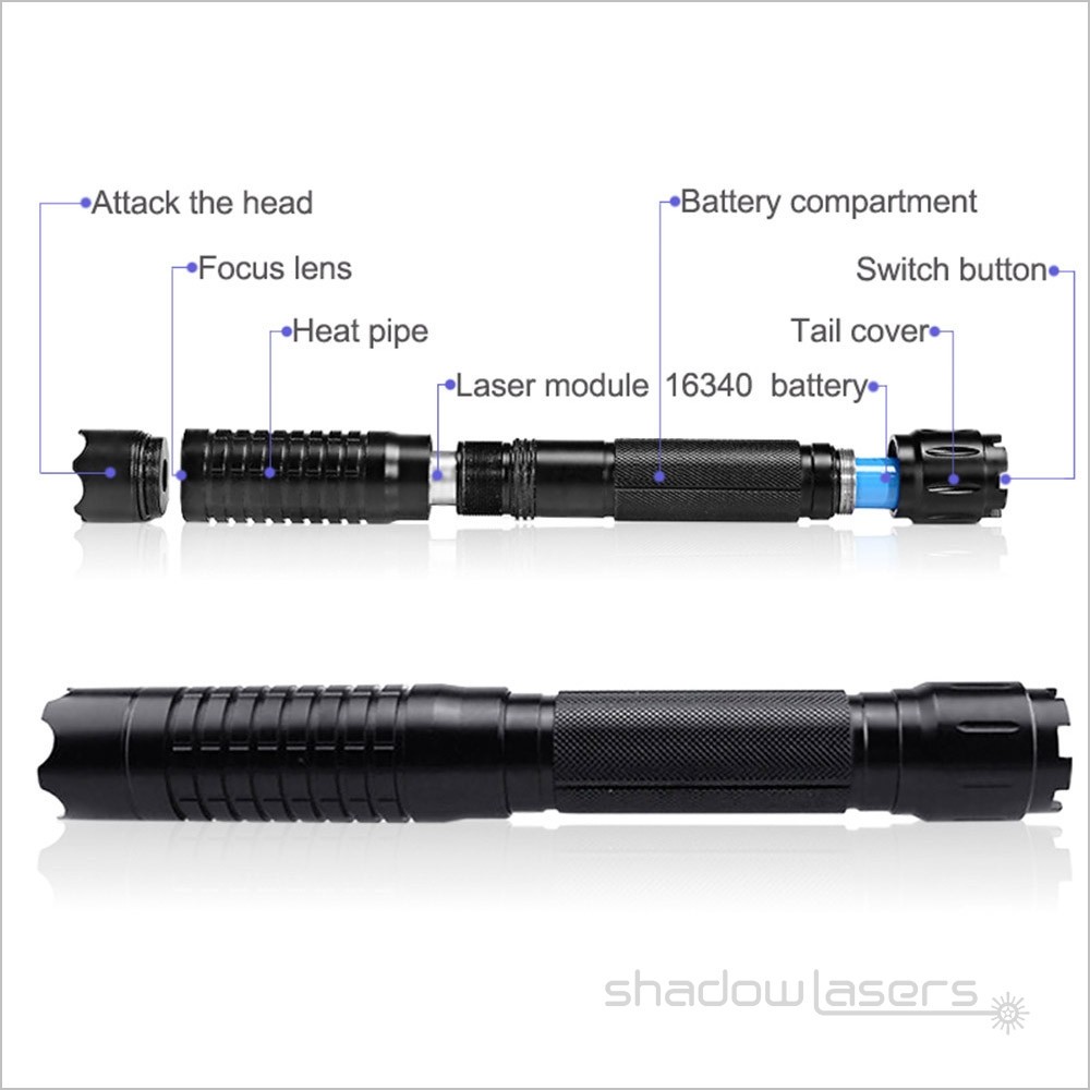 1mw 488nm Cyan Laser pointer Adjustable Focus Visible Beam +Gift Box
