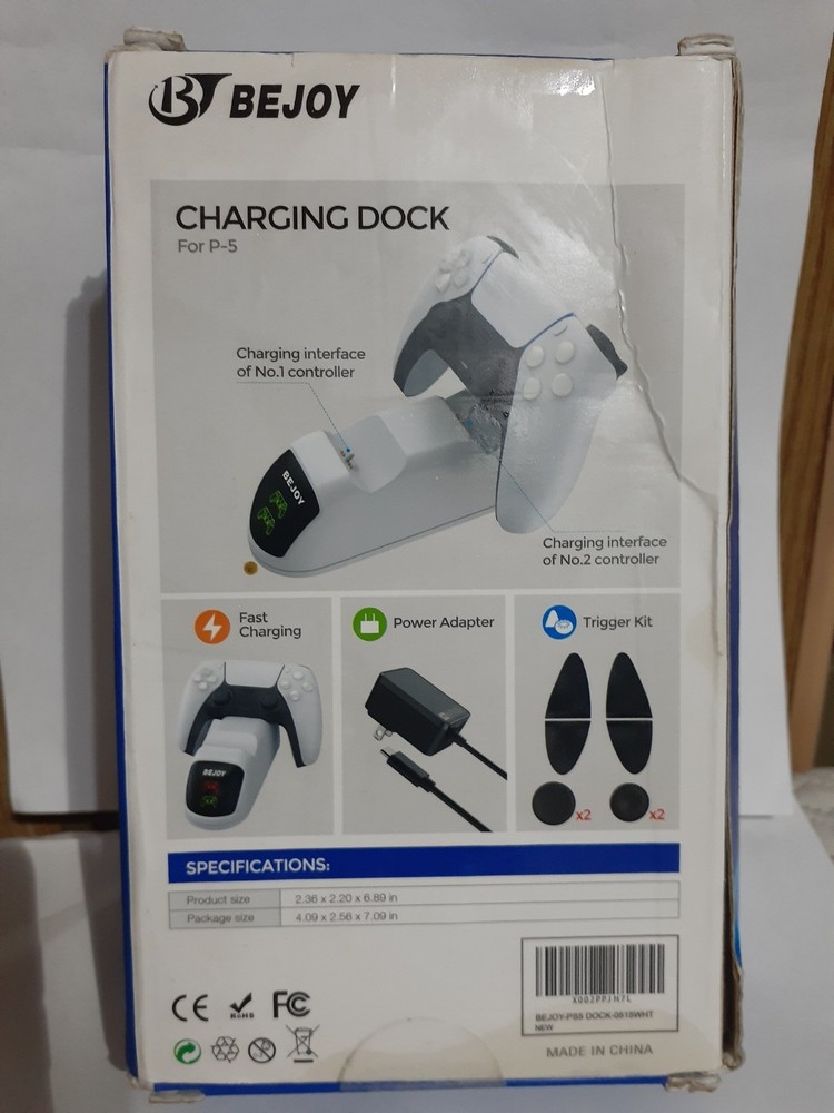 BEJOY Charging Dock for PlayStation 5 Controller Fast Charging Wired Adapter