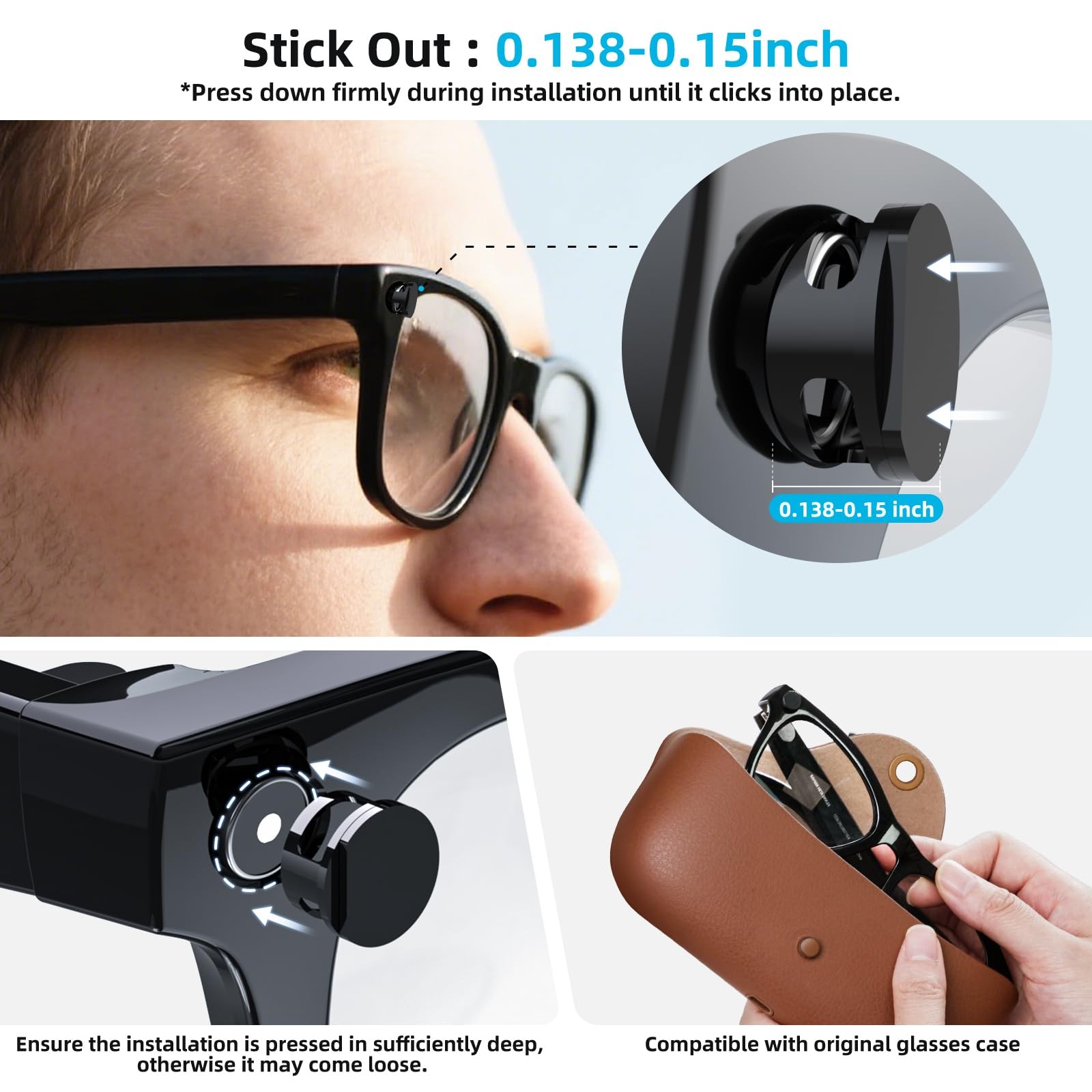 2Pcs LED Light Blocking Covers for Ray-Ban Meta 2Pcs, Black