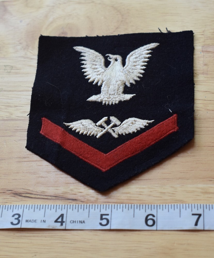 Nice! WWII USN Navy 3rd Class Petty Officer Aviation Metalsmith Rate Patch "C"