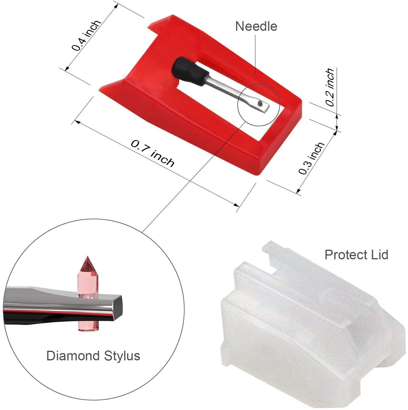 3X Diamond Replacement Turntable Cartridge Needles For Crosley Phonography US