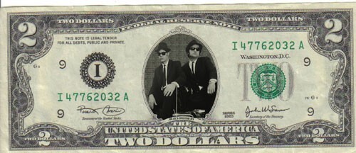 Blues Brothers $2 Dollar Bill Mint! Rare! $1…