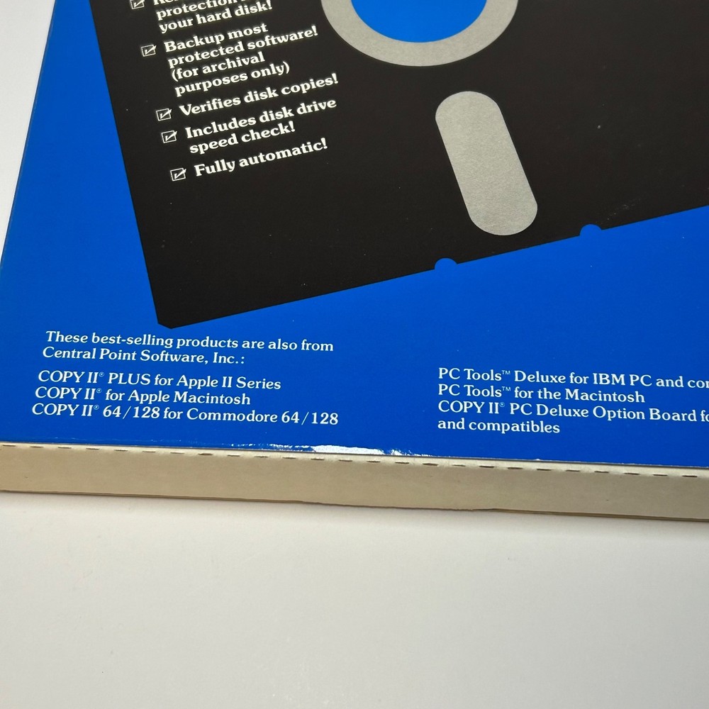 1988 COPY II Disk Tools IBM PC & Compatibles Software Manual & Floppy Disk