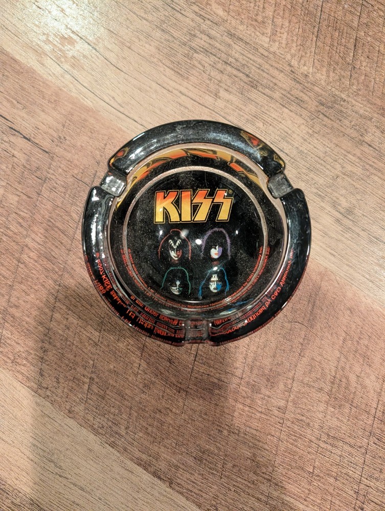 Kiss Logo Band Solo Album Faces Rock & Roll Glass Ashtray 2007 Merchandise