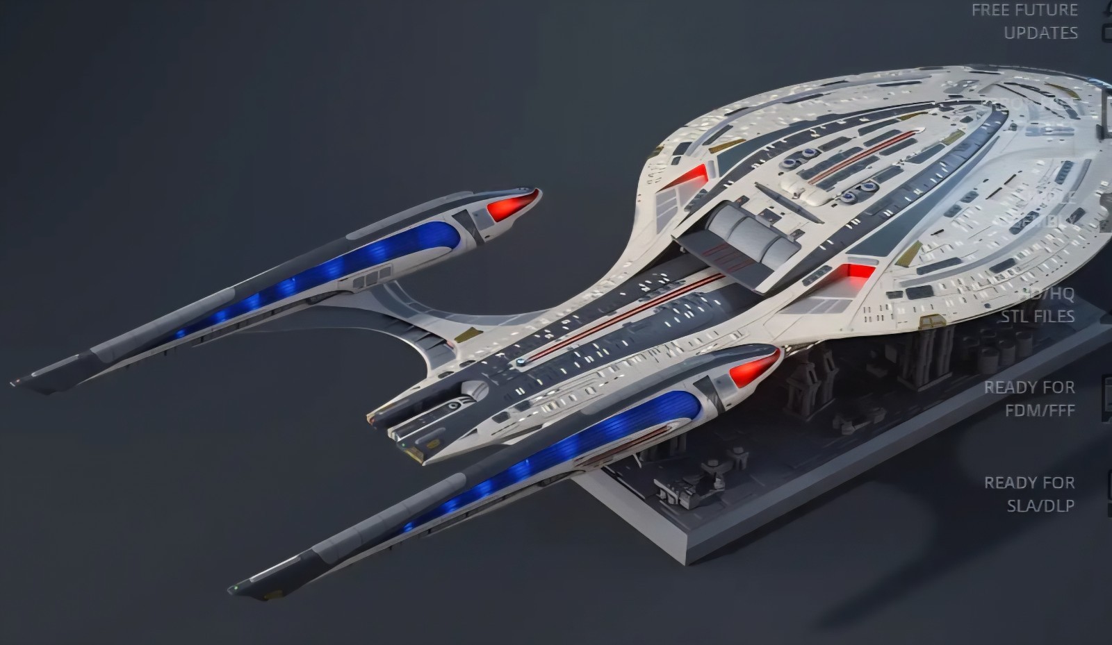 Star Trek Uss Enterprise Ncc 1701- F Odyssey Class Ship 1/1400 Custom 3d Kit 28"