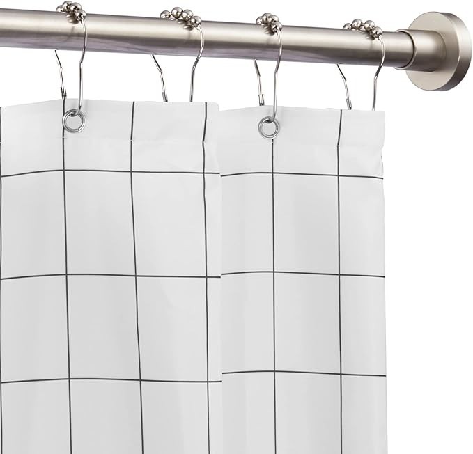 No Drill Shower Curtain Rod 43–73" 1'' Diameter Tension Stainless Steel Nickle