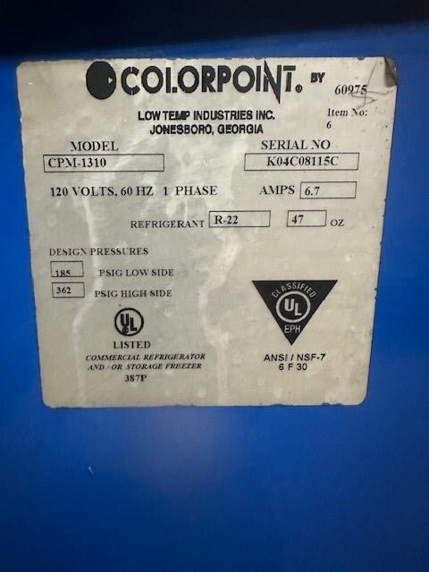 COLORPOINT REFRIGERATED 3 COMPARTMENT PREPACKAGED MILK STORAGE