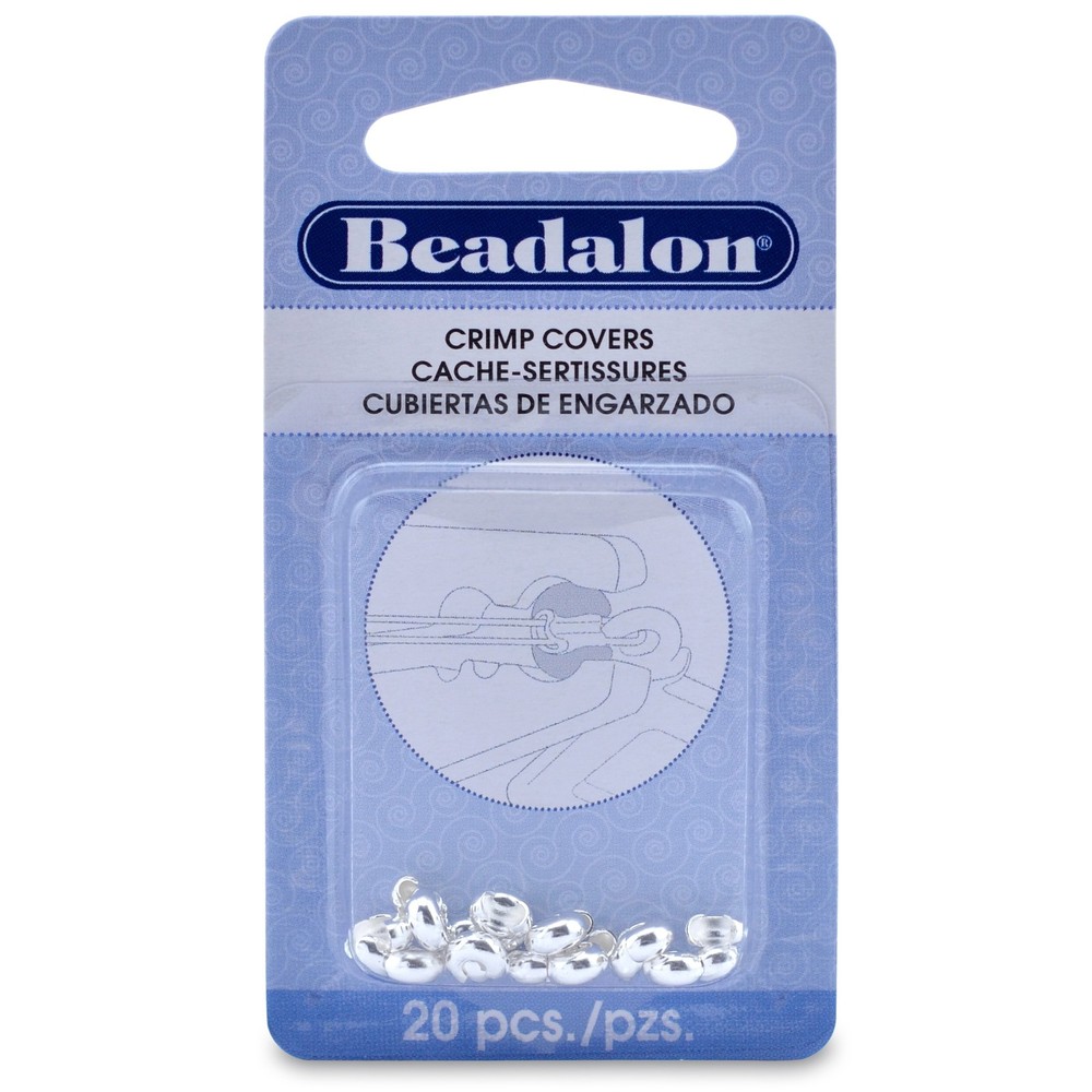 Beadalon Crimp Covers 4mm 20/Pkg-Silver - 3 Pack