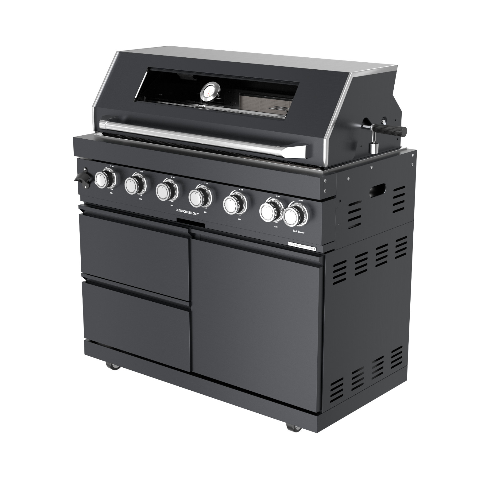 108" 6-Burner 85K BTU Stainless Steel Gas Outdoor Barbecue Island Kitchen Island