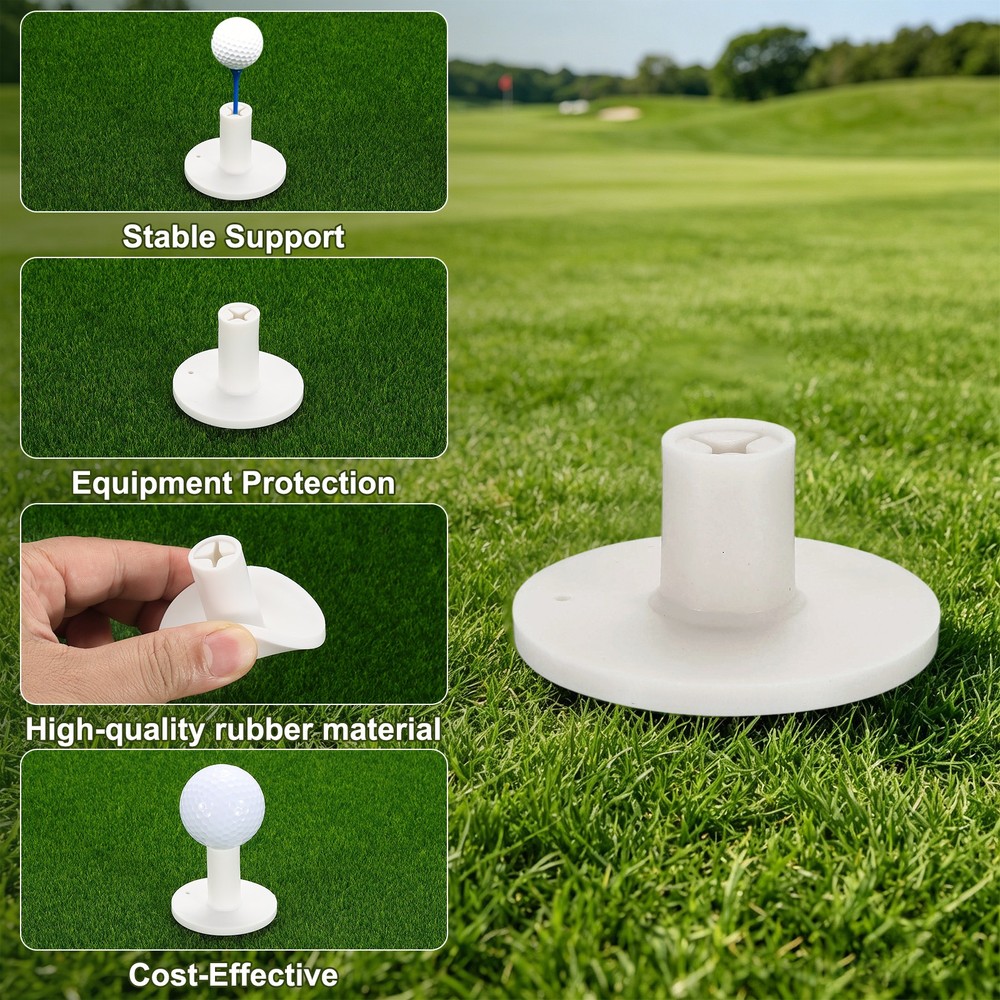 Rubber Golf Tee, 1Inch 8Pcs Golf Practice Tees Training Driving Range, White