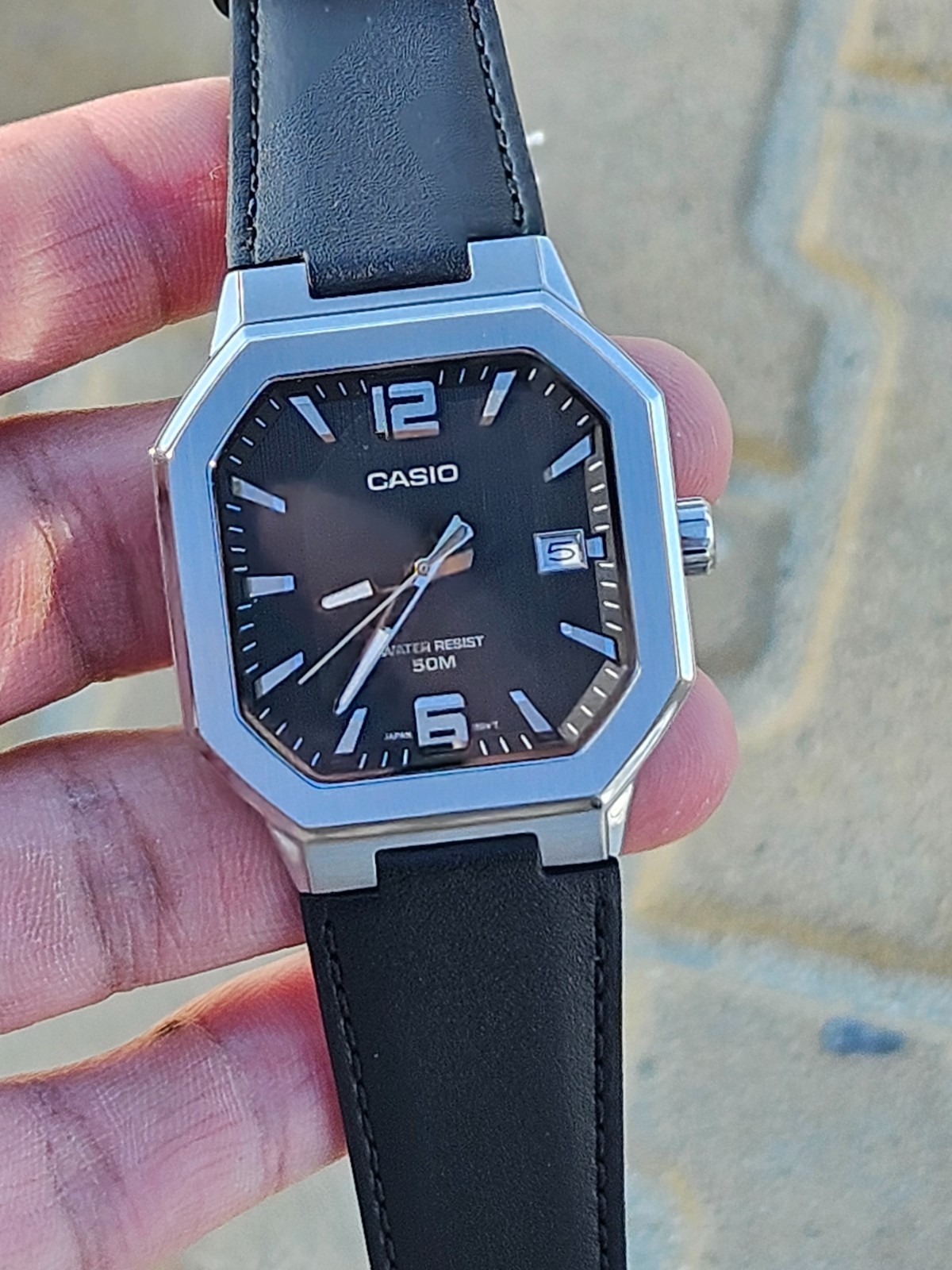 Casio MTP-B195L-1AVDF Analog Watch | Black Dial | Leather Strap | New