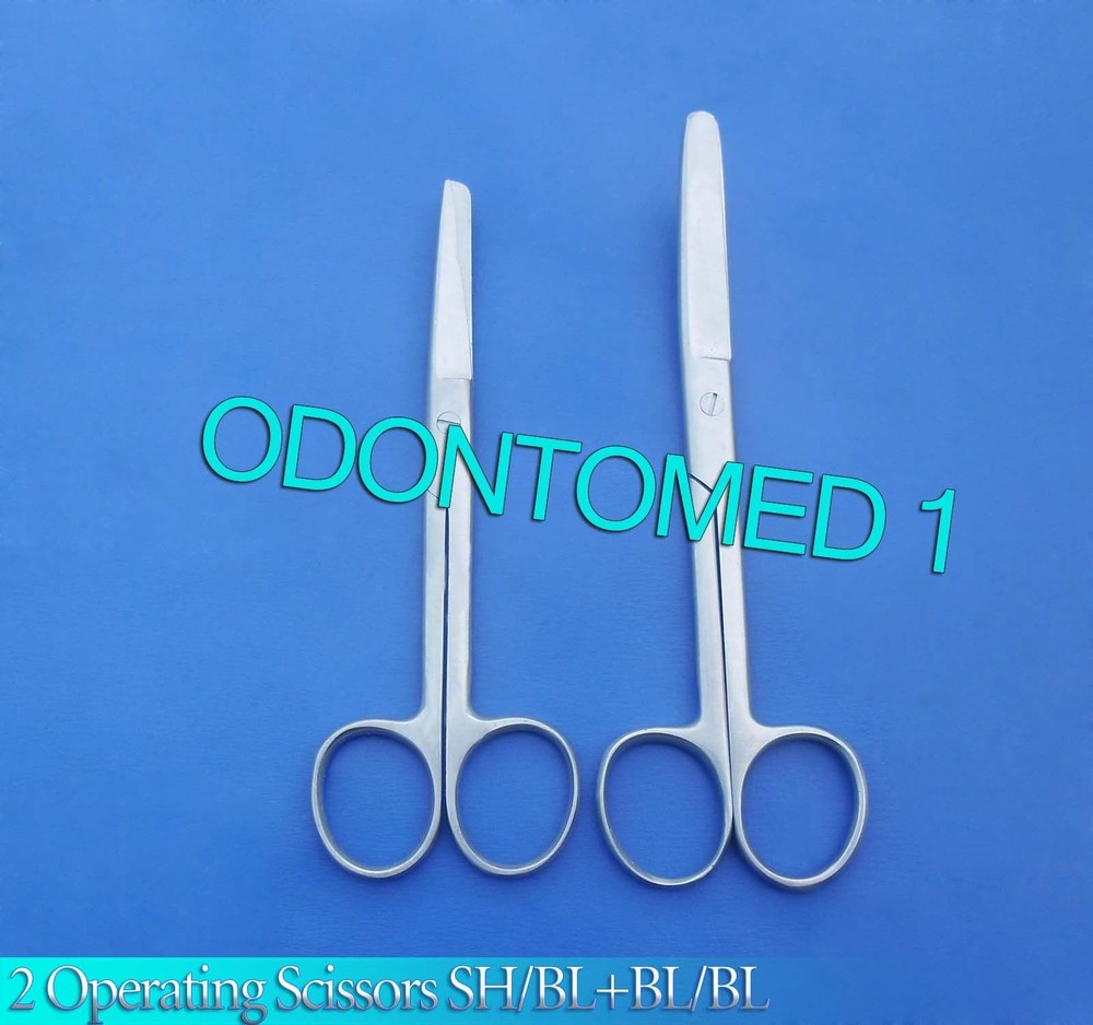 2 O.R Grade Operating Scissors 5.5"+6" Curved Sharp Blunt+Blunt Blunt
