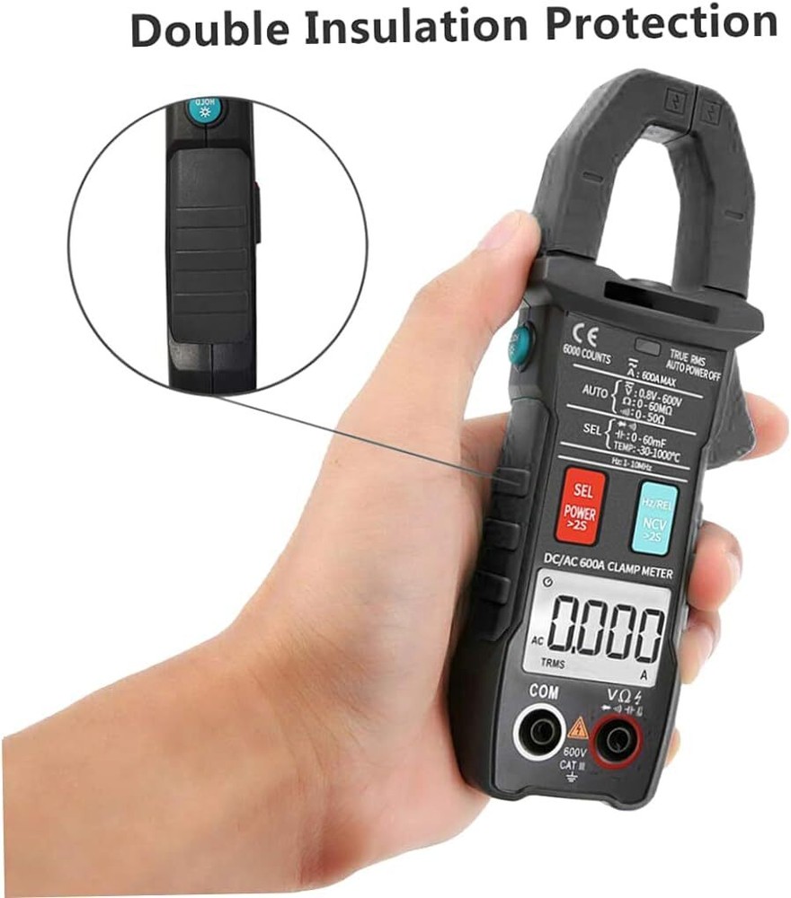 Digital Clamp Meter Professional 6000 Multimeter AC DC 600A Ohm Capacitance TEMP