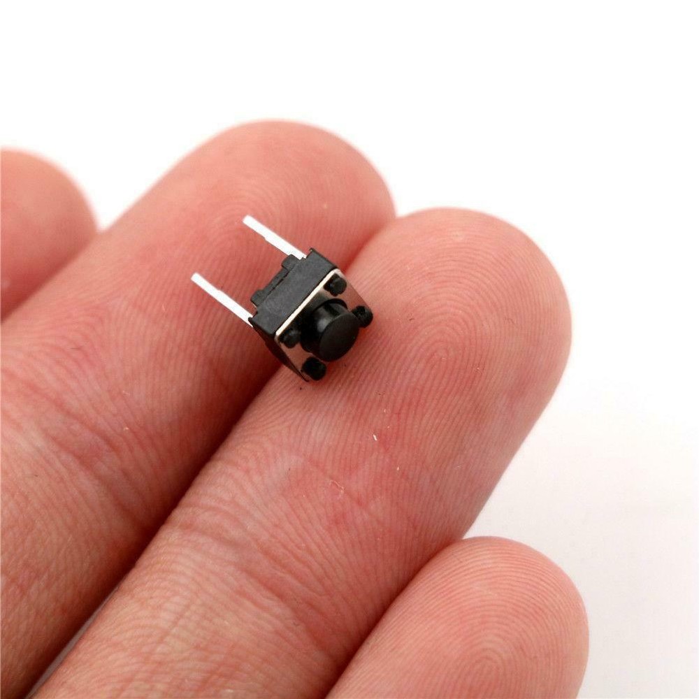 100Pcs 6x6x5mm 2 Pin PCB Momentary Tactile Tact Push Button Switch DIP Micro