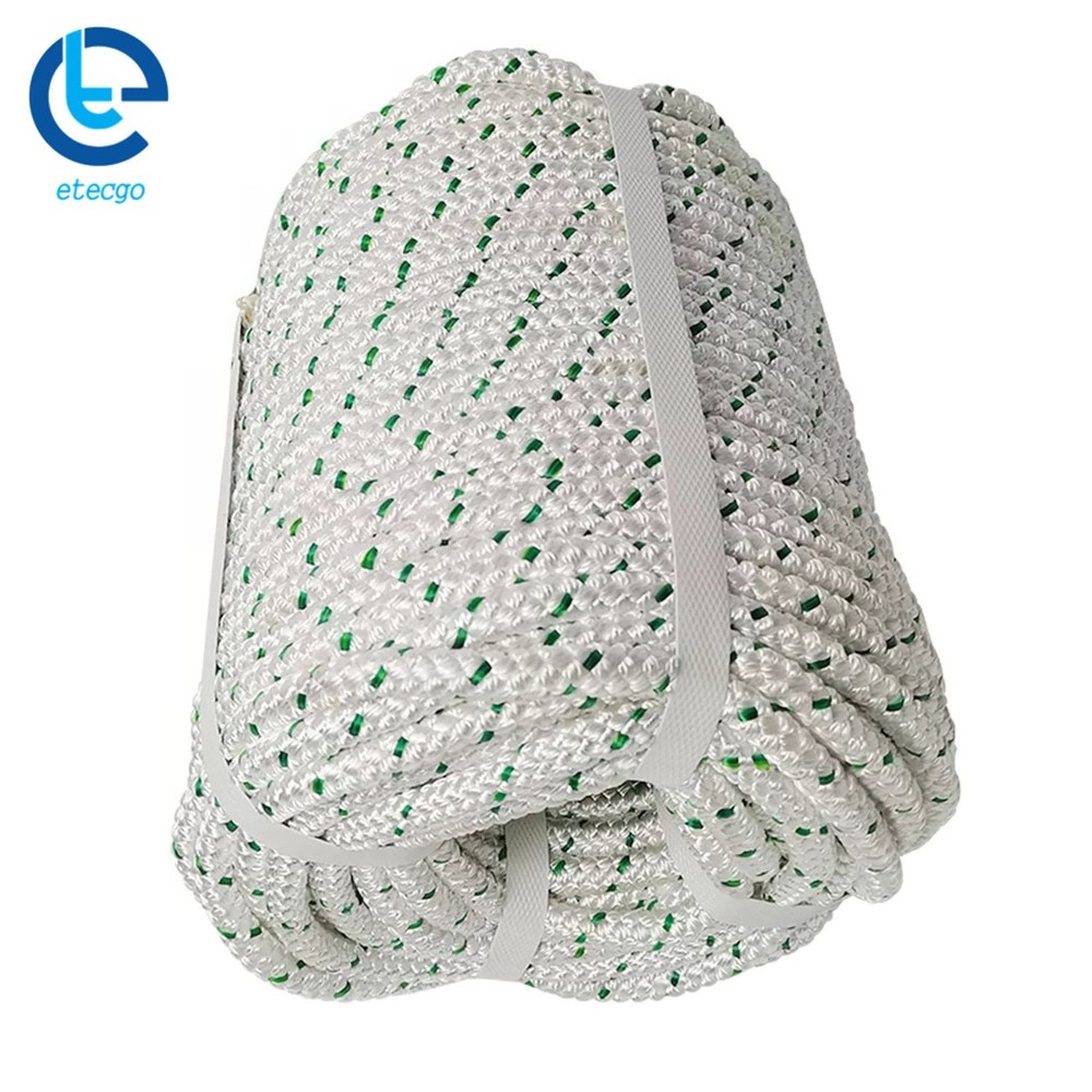 Strength Double Braid Polyester Rope 3/8" × 100' Bull Rope 1544Lbs Breaking