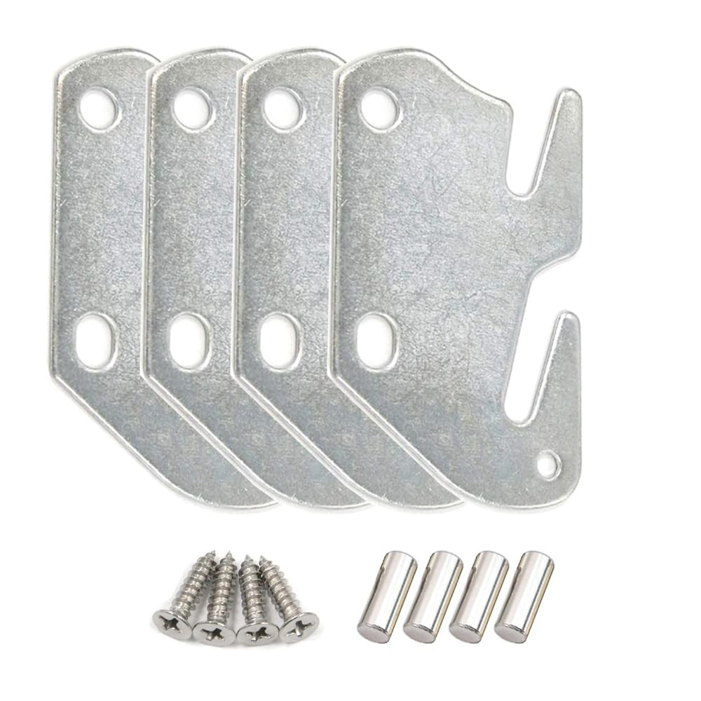 Bitray Wood Bed Plates Rail Hook for Frame silver A