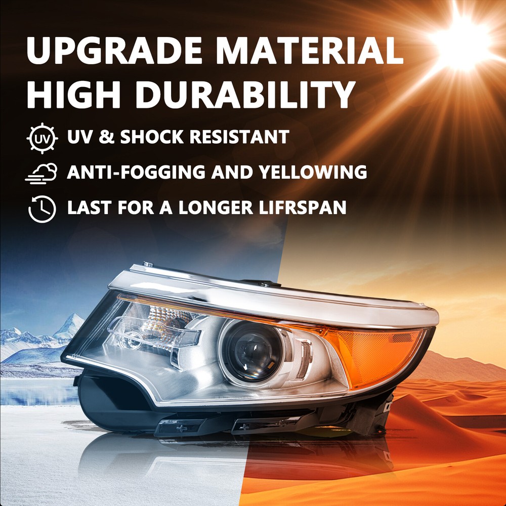 For 2011 2012 2013 2014 Ford Edge Halogen Projector Left Driver Side Headlight