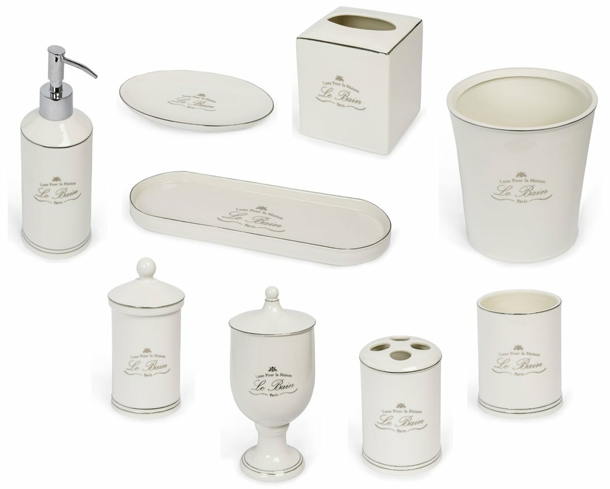 Le Bain Bath Accessories Porcelain With Glazed Finish White Color