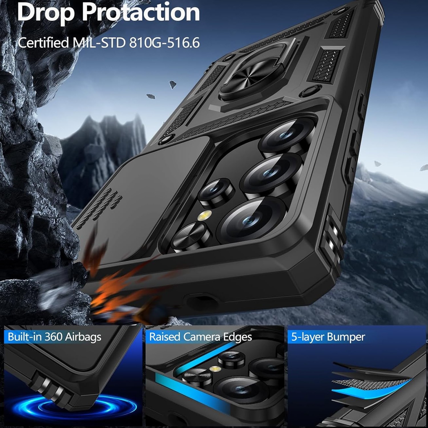 For Samsung Galaxy S26 Ultra Case /S26/S26 Plus Phone Cover + Tempered Glass