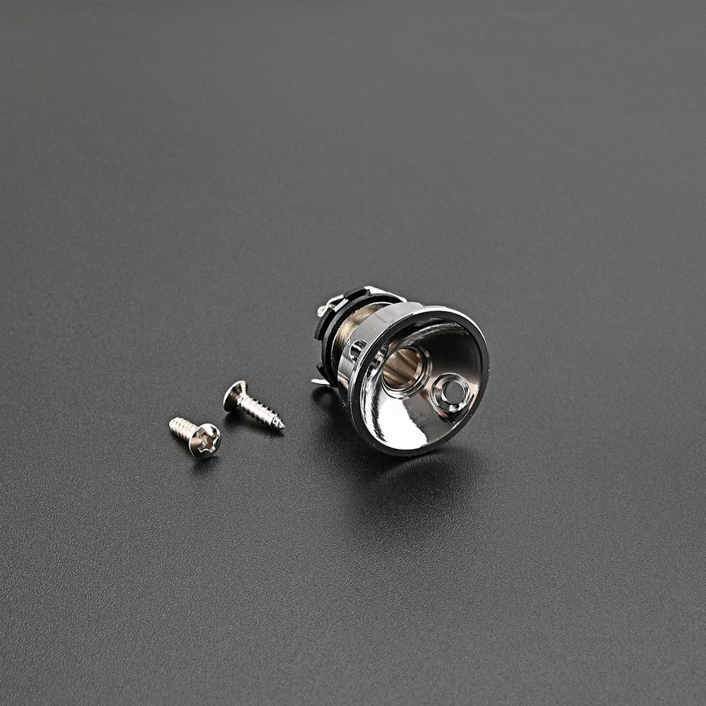 6.35mm Plug Socket Jack Plate Holder Electrosocket Electric Guitar Chrome Tool[