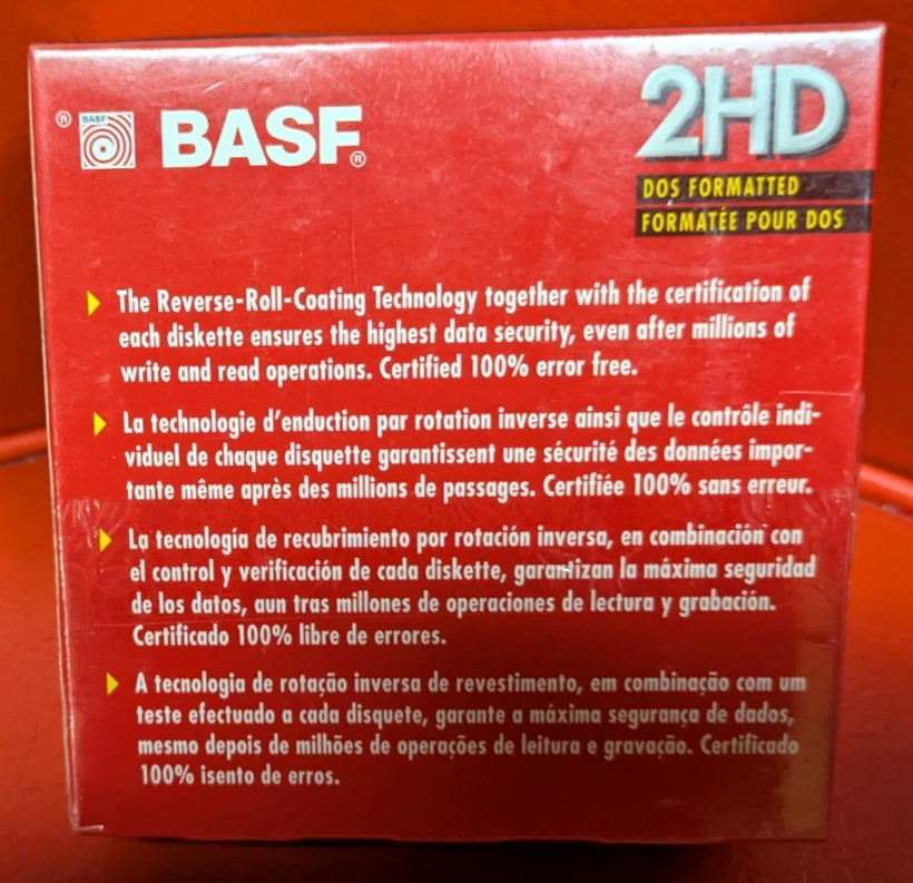 SEALED BASF 2HD DOS FORMATTED HIGH DENSITY 10 DISKETTES EXTRA NEW
