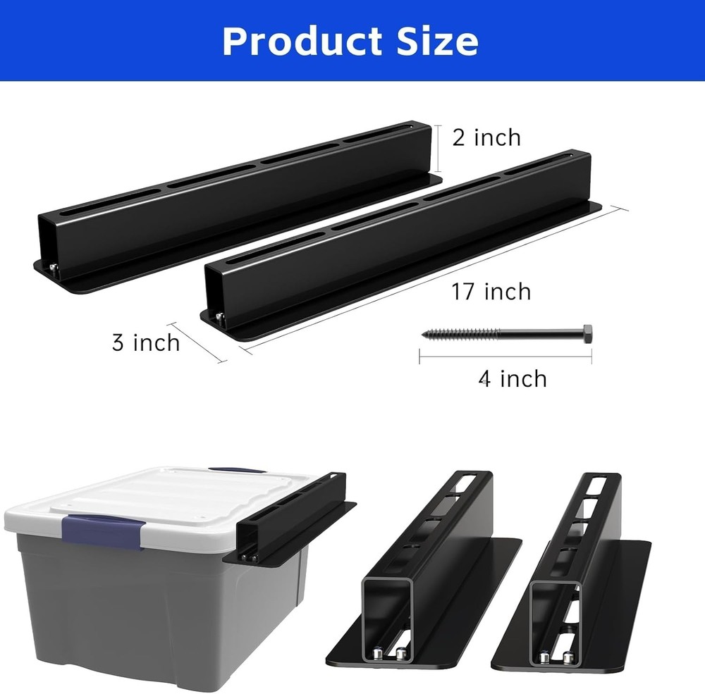 3 Pack Overhead Storage Bin Rack, Ceiling Racks For Utility Bins Organization