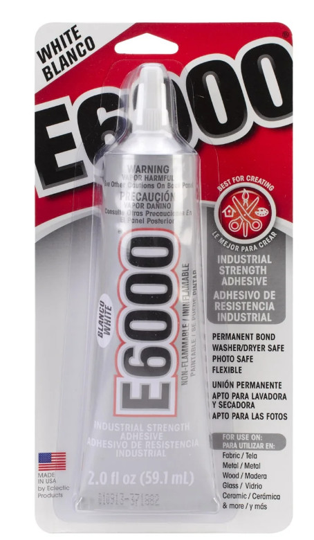 Eclectic E6000 Adhesive Glue, Industrial Strength, White, 800444, 2 fl. oz.