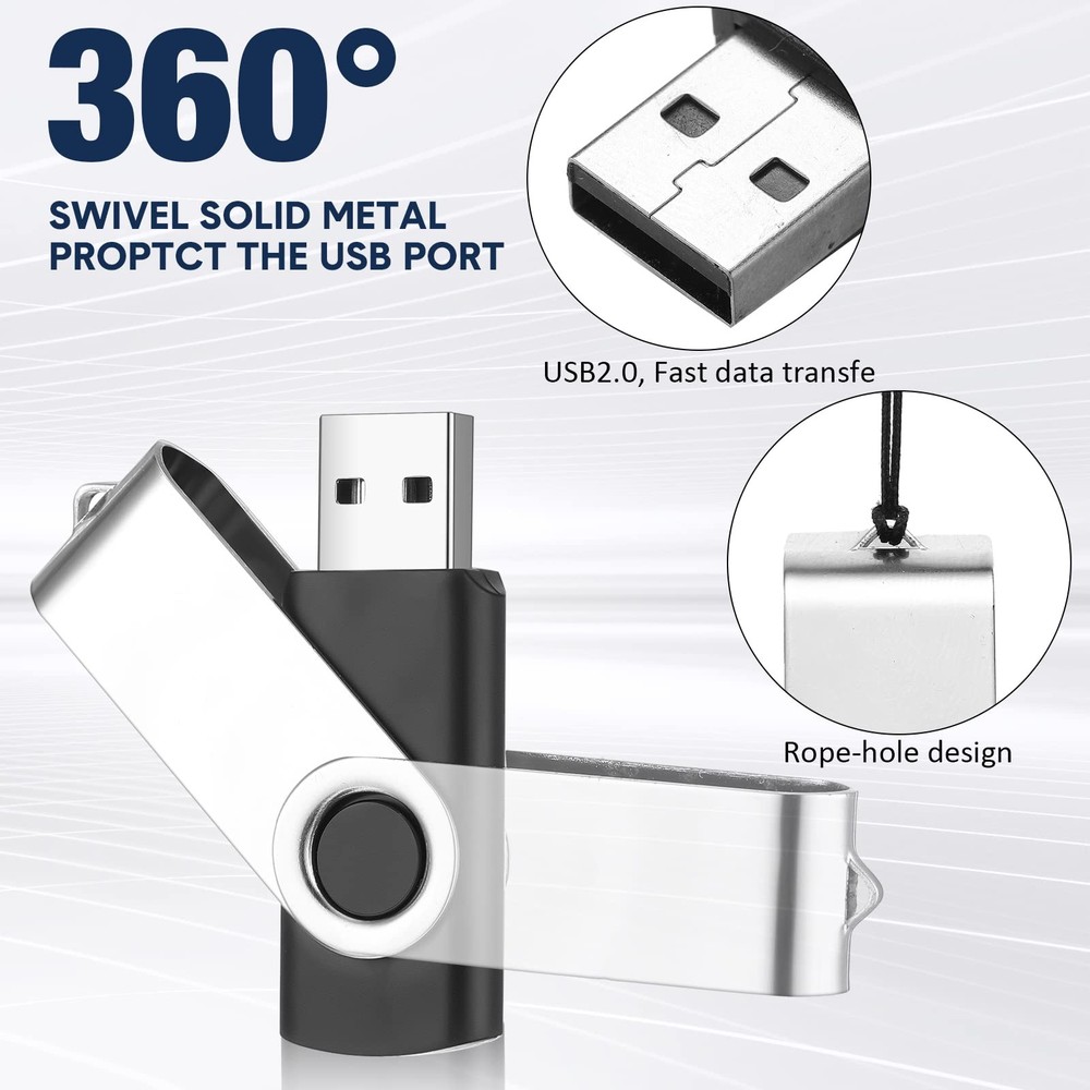 Aoriher 50 Pack USB 2.0 Flash Drives Bulk, Portable USB Thumb Drives with Lan...