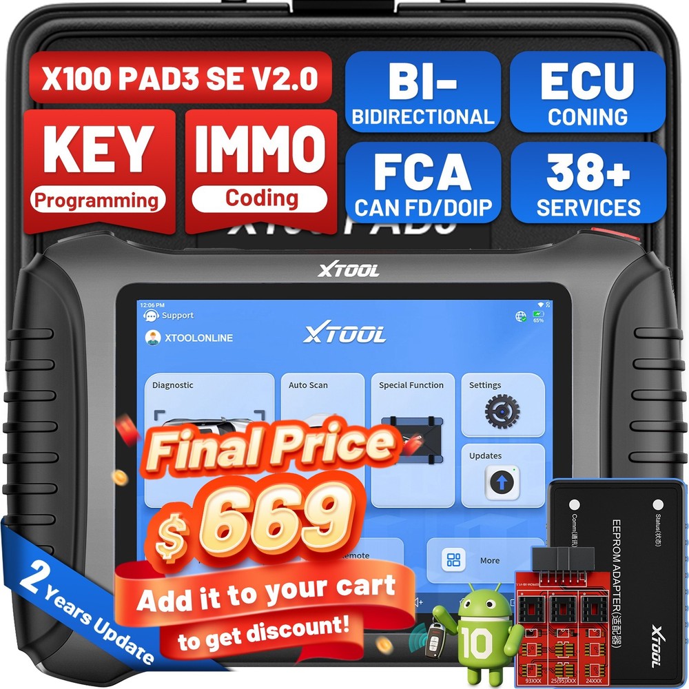 2026 XTOOL X100 PAD3 SE V2.0 Advanced IMMO Key Programmer Car Diagnostic Scanner