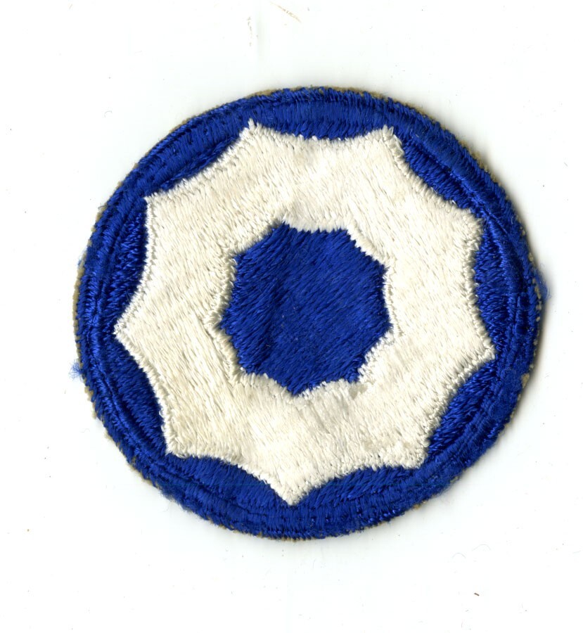 9th Service Command White Back Patch WWII Vintage Pacific Coast California