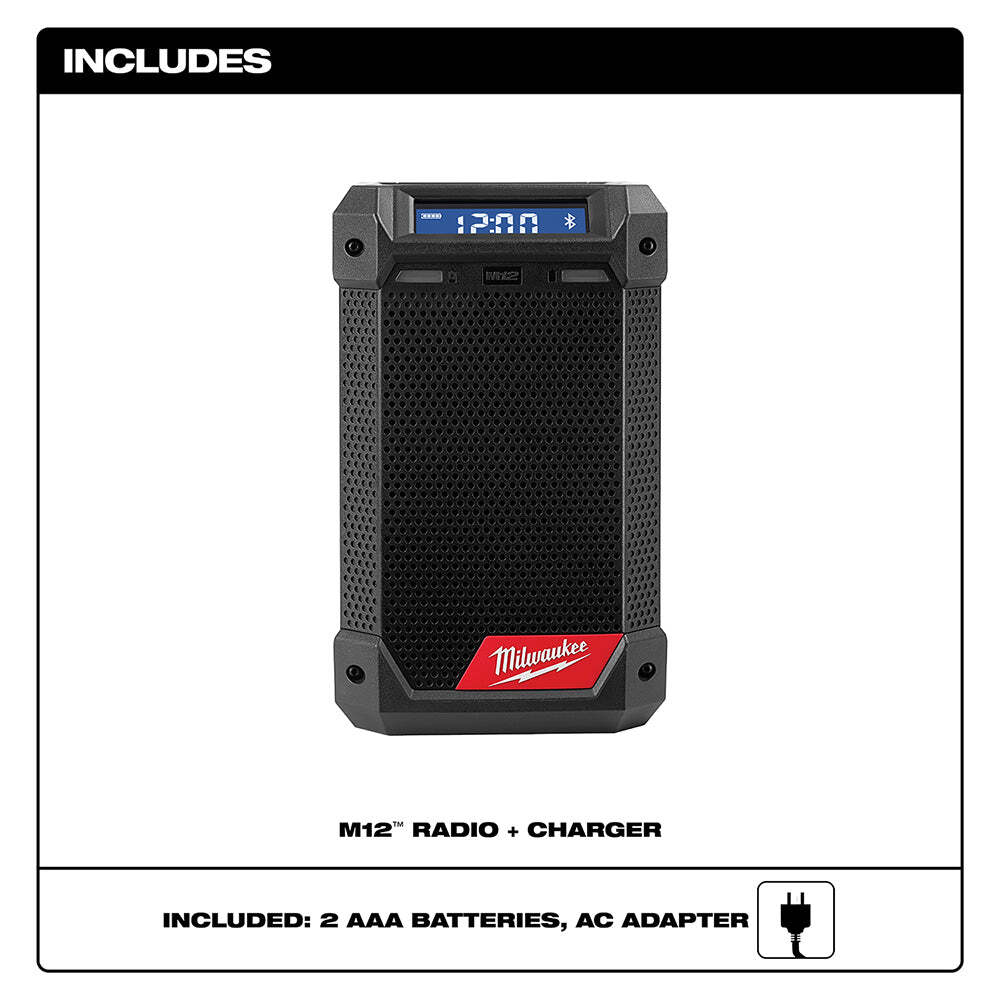 Milwaukee 2951-20 M12 12V Bluetooth Speaker Radio/Charger - Bare Tool