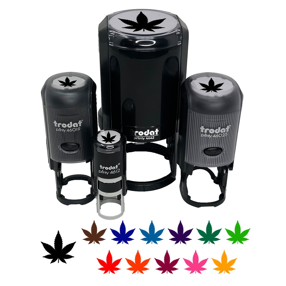 Marijuana Leaf Solid Self-Inking Rubber Stamp Ink Stamper for Stamping Crafting