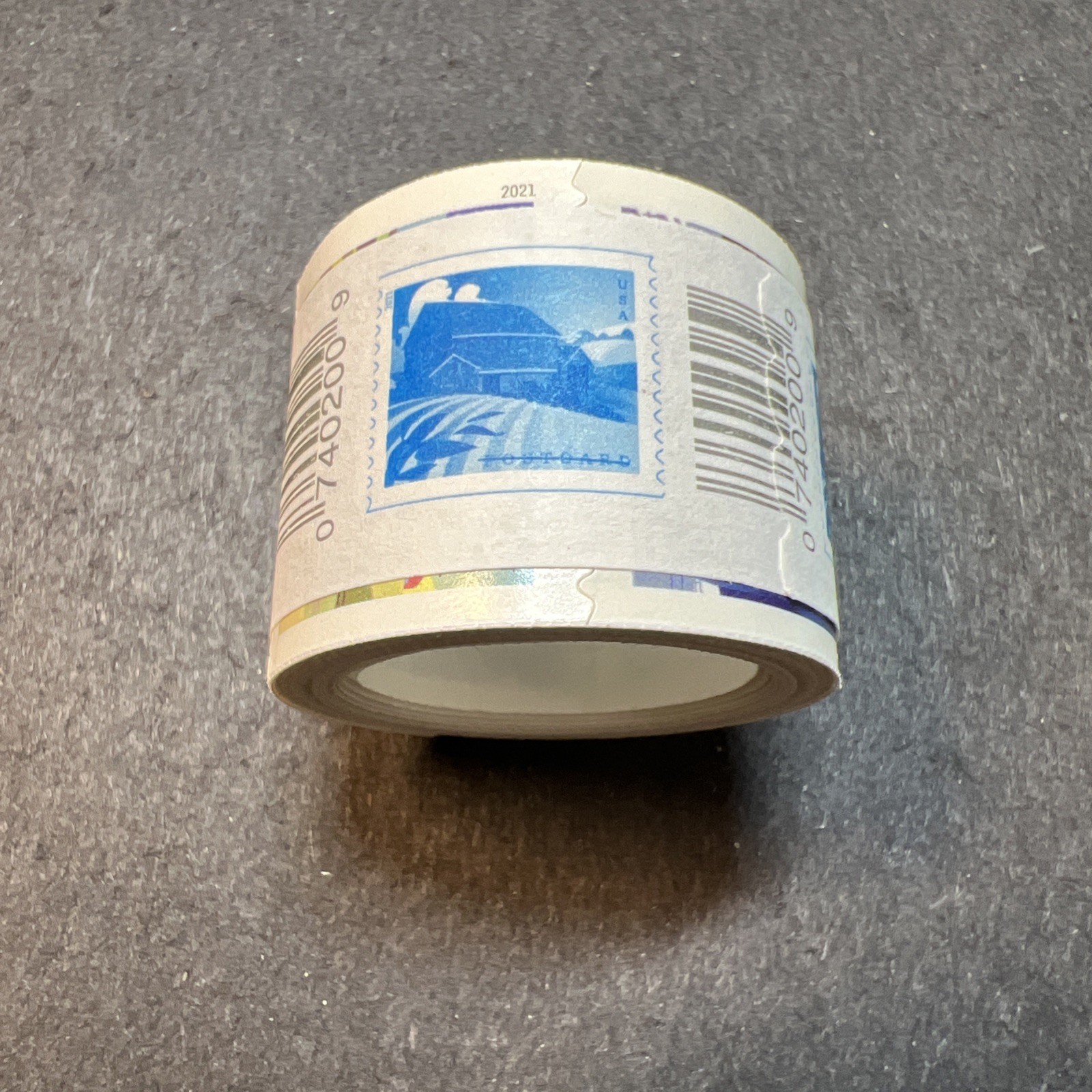 Scott#5550-53-ROLL OF 100 STAMPS-USPS BARNS(56c) BCA POSTCARD RATE-2021-US