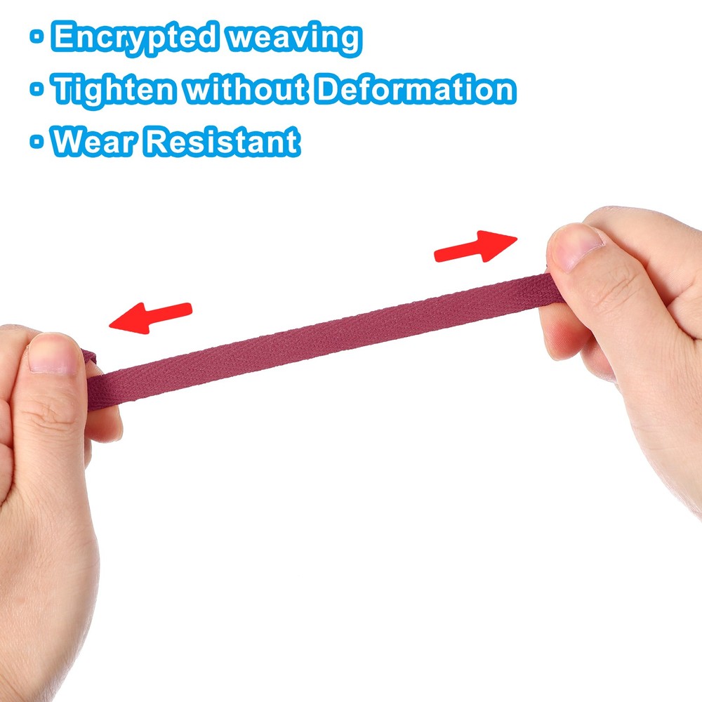 10mm x 66feet Inch Flat Drawstring Cord Drawstring Replacement, Dark Red