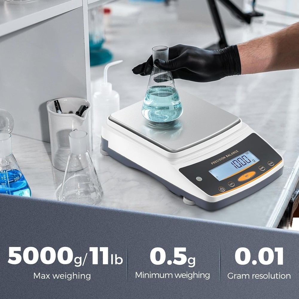 Rechargeable Laboratory Scale 5000g Capacity with RS232 for Data Connectivity
