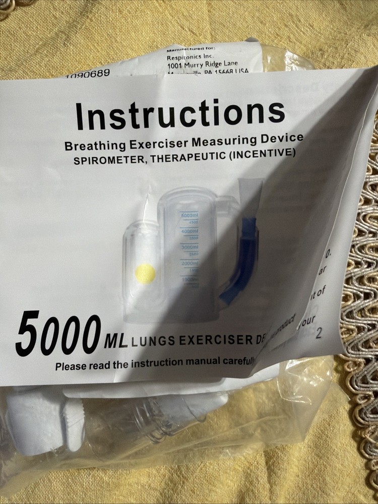 Breathing Exercise Device for Lungs Deep Breathing, Incentive Spirometer 5000ml