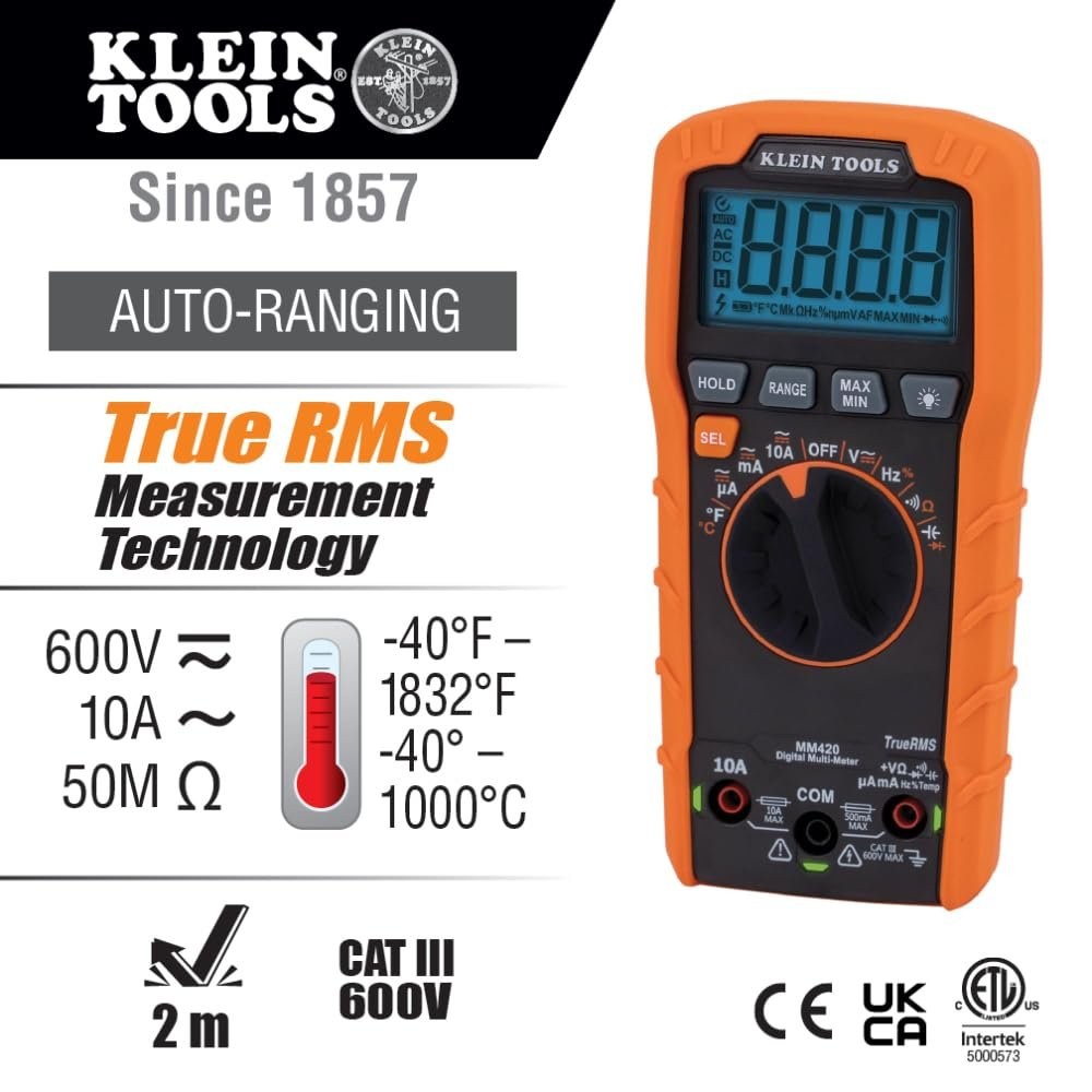 Klein Multimeters Digital Slim Auto-Ranging