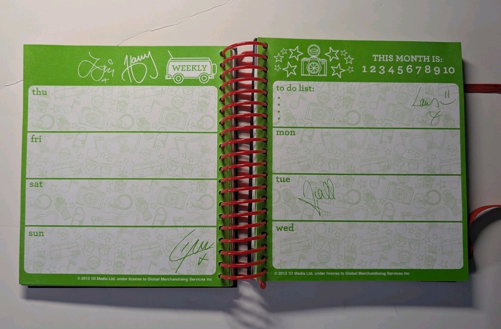One Direction 1D Spiral Notebook Journal Planner & Notebook with Stickers