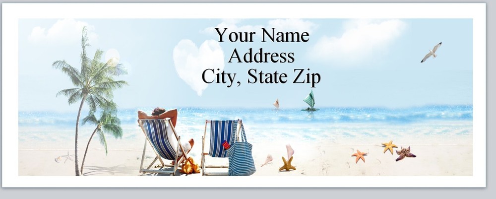 Personalized Address Labels Scenic Beach (P 249)