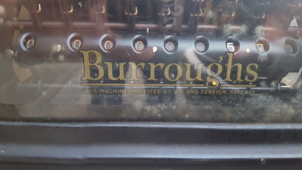 Vintage Burroughs Class 1 Model 1 1924 Adding Machine W/Stand