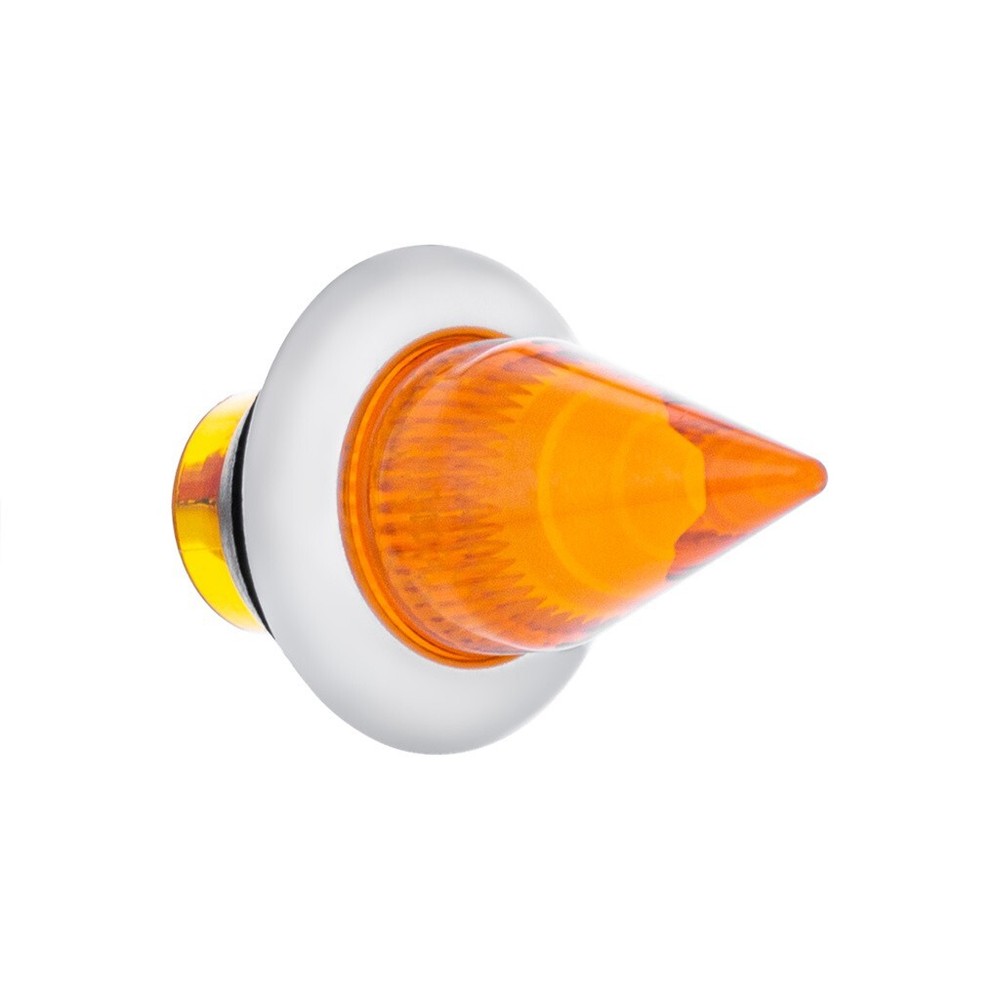 Amber LED / Amber Lens Dual Function Mini Spike Light SS Bezel Clearance/Marker