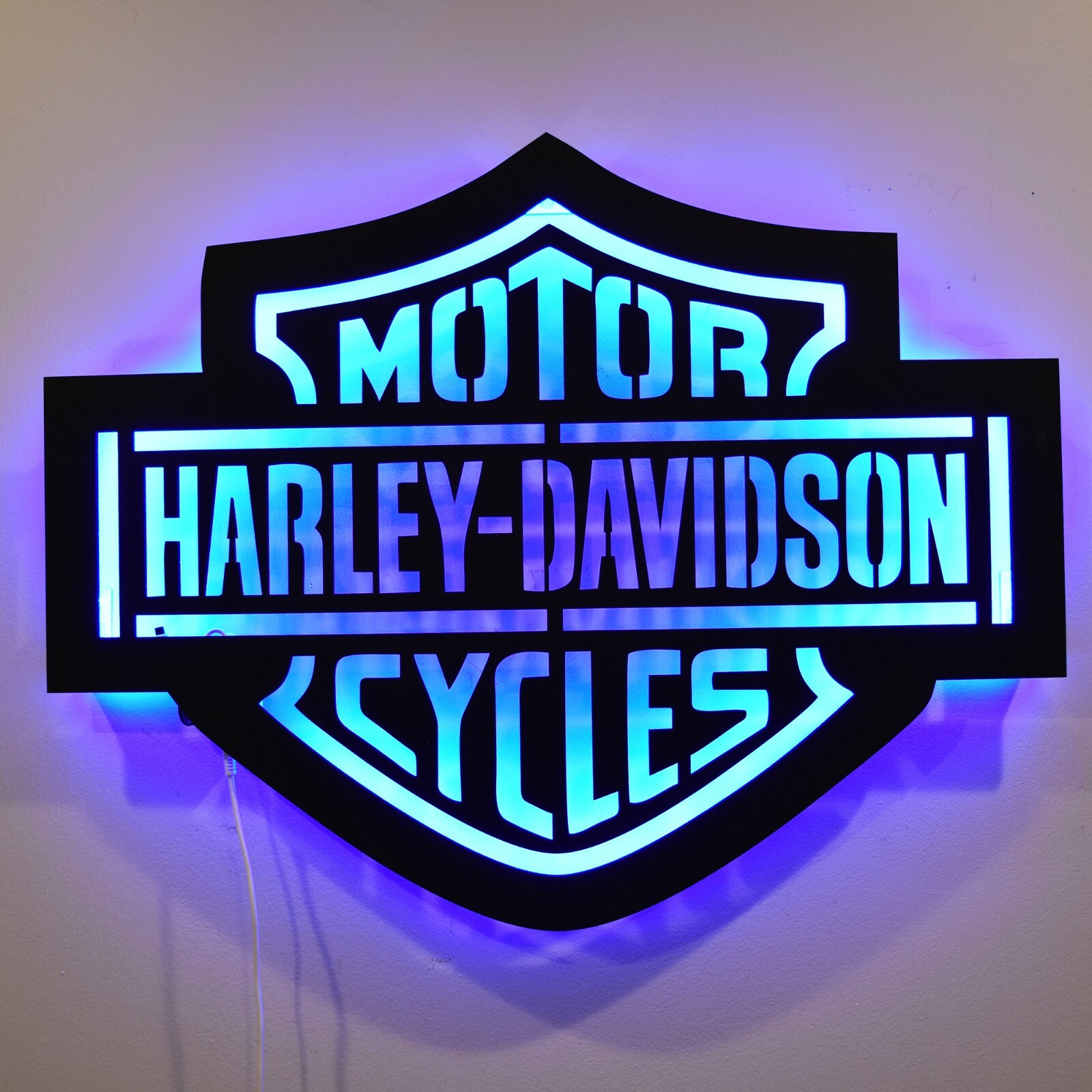 Large LED Lighted Harley Davidson Inspired Sign, Garage Decor, Harley Lover Gift