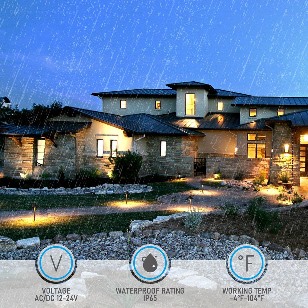 LEONLITE Update 5CCT Low Voltage Pathway Lights, 12-24V LED Landscape Path Light