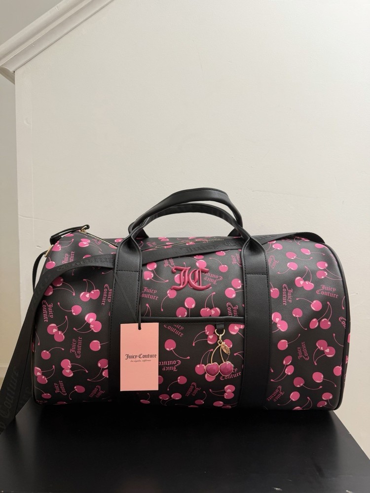 Juicy Couture Cherry on Top Weekender Bag Black Multi NWT