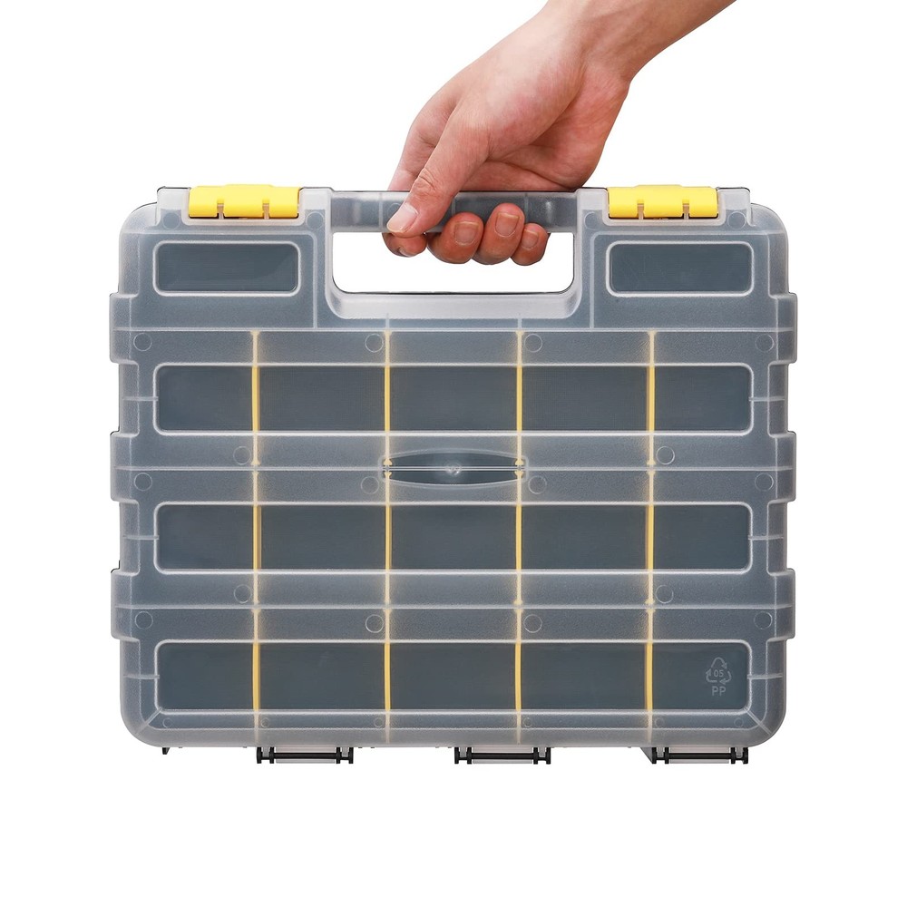 2PCS Double Side Tool Organizer with Customizable/Removable Plastic Dividers,...