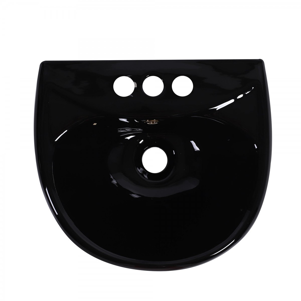 Renovators Supply Black Bathroom Pedestal Sink 4" Centers with Overflow