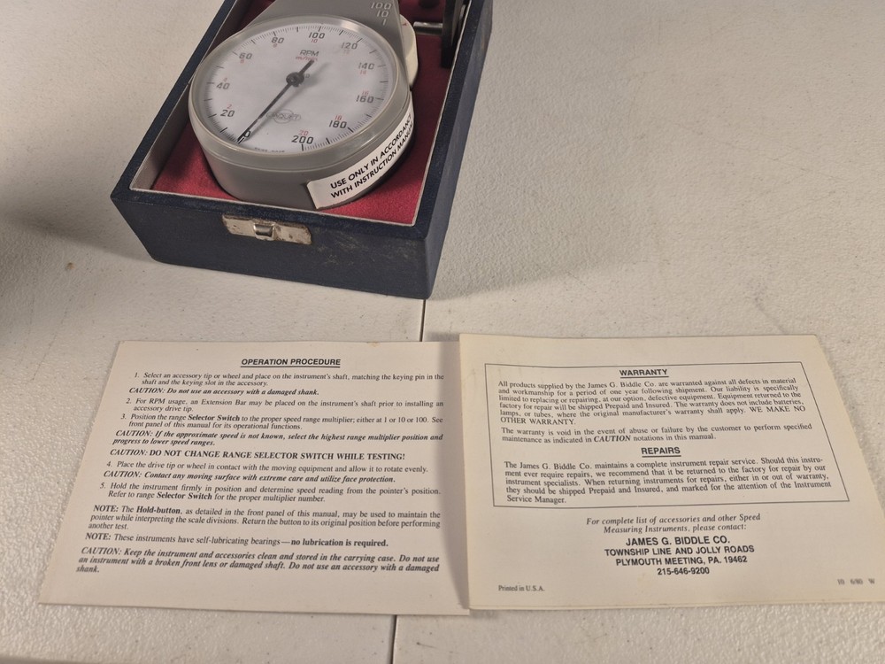 biddle instruments 350456 Tachometer